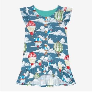 Posh Peanut Tanner Ruffled Cap Sleeve Henley Hi-Low Dress